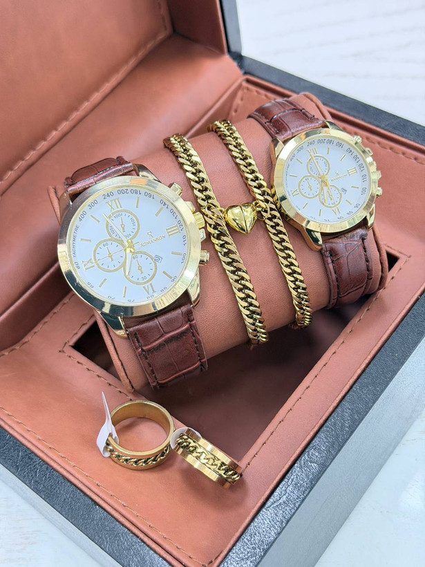 ست ساعت زنانه و مردانه Romanson چرمی