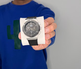 بند مشکی قاب نقره ای با رینگ مشکی