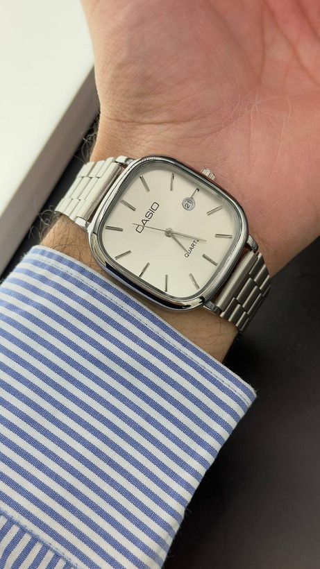 ساعت مچی مردانه کاسیو Casio طرح Old Money | بند و قفل ریلی | صفحه مربع